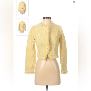 Cabi Daisy Tweed Yellow Jacket Women's Size Large